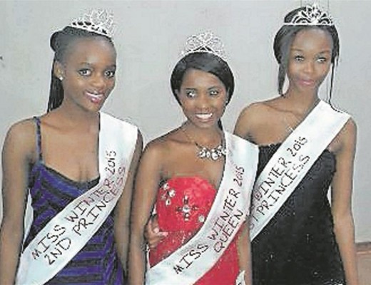 Caroline Mashala (first princess), Sharon Ntombizodwa (Miss Winter 2015) and Anna Mawelela (second princess) smile proudly. Photos: Supplied