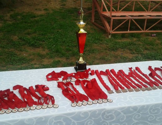 The trophy table at the T20 finals.