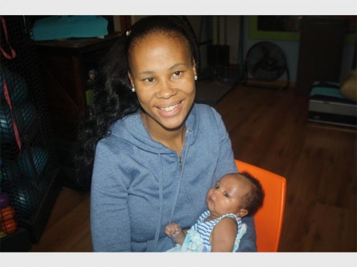 Tumi Modise and her baby daughter, Olerato.