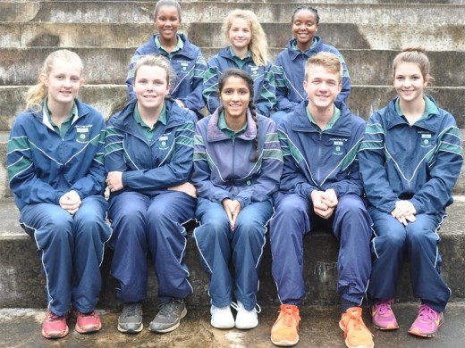 SLC Gr 9 top achievers who received the Brains Bar award (average of 80% and above). In front are Helene Werhahn, Sinead Linder, Shaakira Hassim, David Pullinger, Emma Melville. At the back are Ledile Kgopong, Lara Dando and Lebo Rachidi.