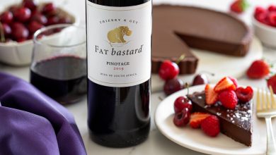Dark Chocolate Truffle Tart with FAT bastard Pinotage landscape