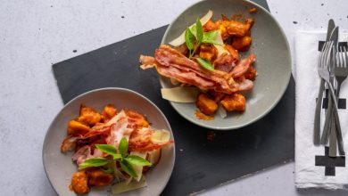 WFD, 16 November, Butternut Gnocchi with Bacon and Roast Pepper Sauce