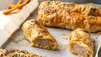 WFD, 23 November, Pork sausage rolls with sweet potato chips