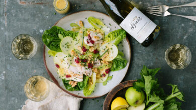 22 JANUARY - Saturday entertain - Chicken Waldorf salad with Spier Signature Sauvignon Blanc
