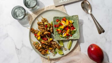 2 MARCH - WFD - Sticky mango and chilli chicken skewers with fresh mango salsa