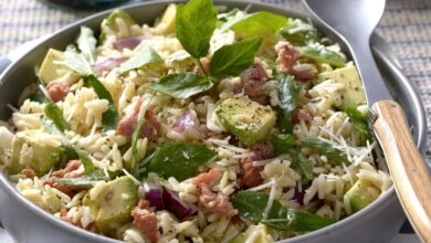 9 MARCH - WFD - Pasta rice with watercress and bacon salad