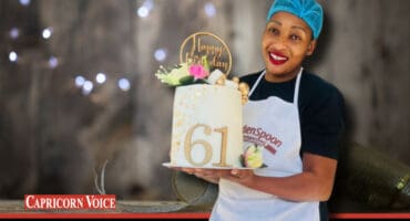 Unarine Tshivhase shows one of her birthday cakes.
