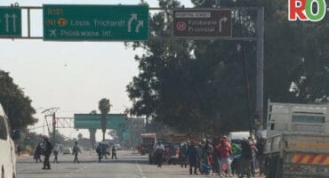 A small group gather to raise concerns in Polokwane CBD.
