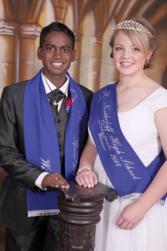 Northcliff High School  Top Squire Yoelan Pillay and Top Debutante Emma  Coetzer.