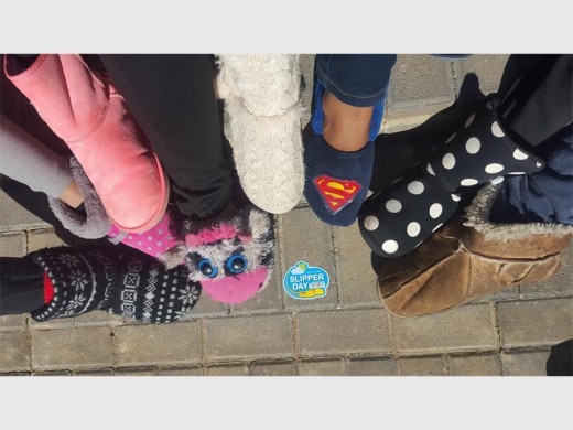 Students of Abbotts College Northcliff wear slippers for a good cause. Photo supplied.