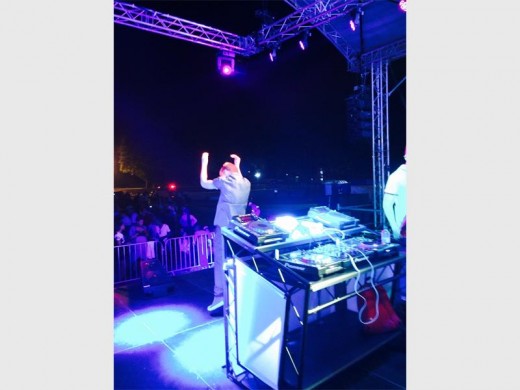 Luke Knox dances along with the crowd at the Sacred Heart Music Festival. Photo supplied.