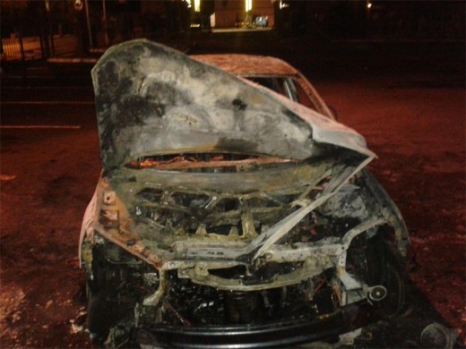 The owner of the car managed to escape from the car without sustaining any injuries. Photo supplied.