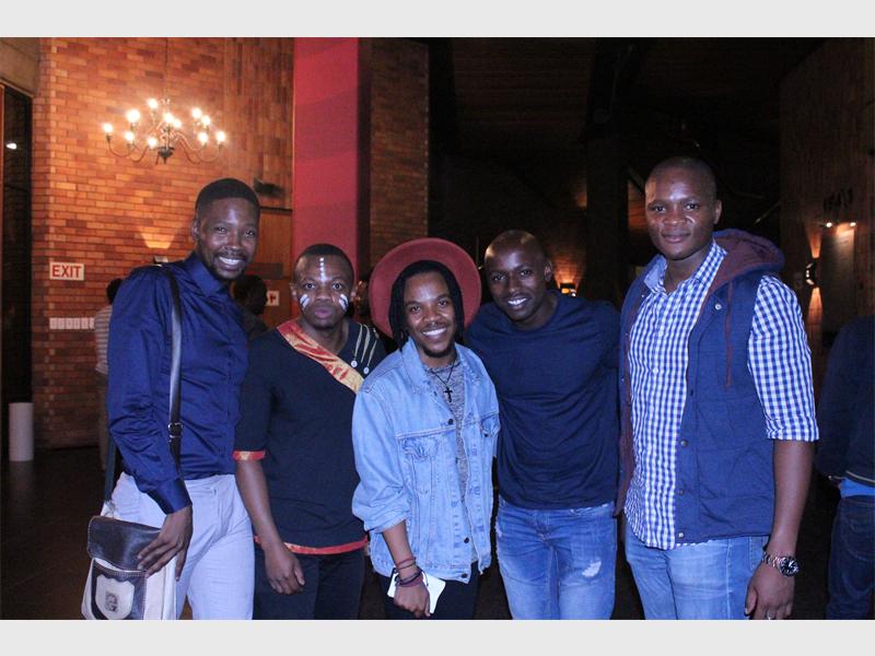 Molefe Ratsoana, Phumlani Majola, Jay Nofemela, Gift Khoza and Thula Gumede, enjoy the singing.