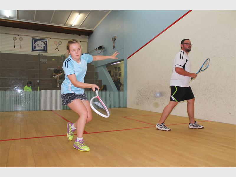 Megan Shannon and Andrew Jensen play in the Chambers Summer League.