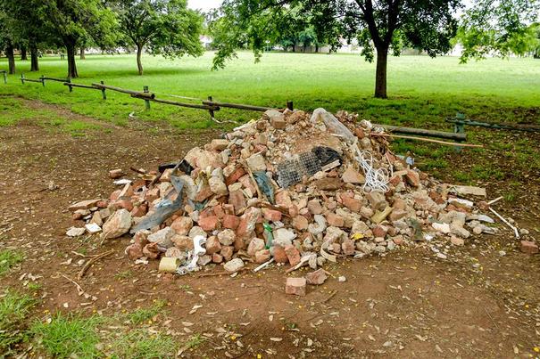 Piles of rubble ruins the land. Photo: Supplied.