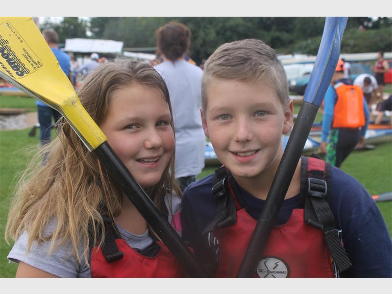 Siblings Kaylen and Dylan Lubbe are excited to paddle for their first trial.