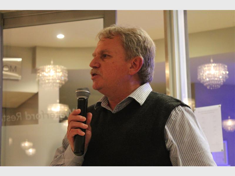 Blaauwklippen Vineyards brand manager, Fanie Fourie, speaks to guests about the featured wines.