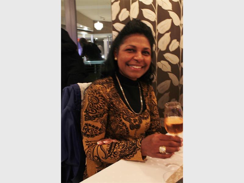 Guest, Cashandra Jasson, enjoys the white Zinfandel 2012.