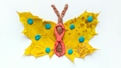 Flutter into fun with this leaf butterfly craft