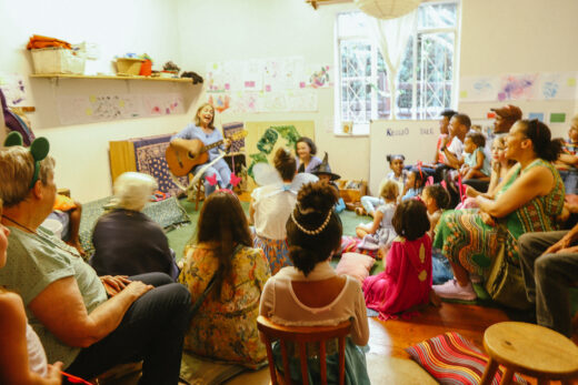 Guests sing along to a fun song