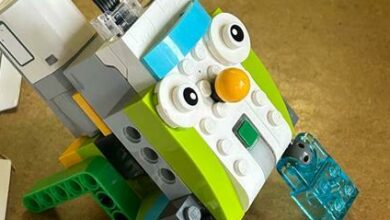 A robot made of Legos at Orban School.
