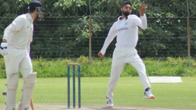 Ali bowls for Marks Park
