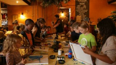A fun day to paint with children.