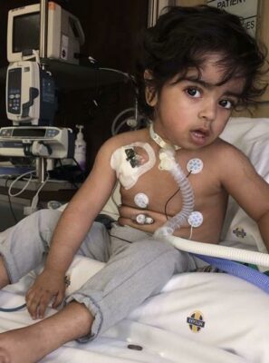 Zayn Cajee when he was a baby in hospital.