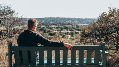 Riaan Janse van Rensburg sits on a bench that overlooks Emmarentia. Photo: Neo Phashe