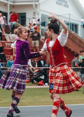 The Highland dancers are judged on their routine. Photo: Neo Phashe