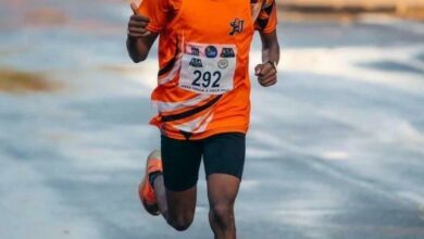 Chris Mhlanga during the ASA 5KM Road Championships race.