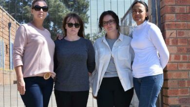 Four councillors met the Northcliff Melville Times recently at the Roosevelt substation to bemoan the lack of power to residents. Ward 88 councillor Nicolene Jonker, Ward 99 councillor Nicole van Dyk, Ward 86 councillor Chantelle Fourie-Shawe and Ward 98 councillor Beverly Jacobs. Photo: Emily Wellman Bain.
