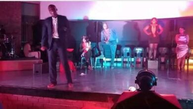 Junior Madisa performs in the Burden of a Woman.