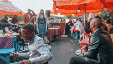 Audience enjoys the sounds of Marabi Jazz Band.