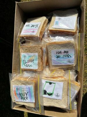 Sandwiches each had a special message for its recipient.