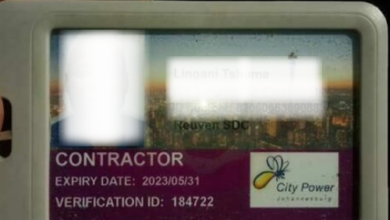 An expired City Power technician's ID card.