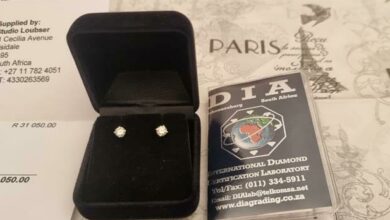 The first prize diamond and white gold earrings are being raffled off to raise funds for the Community Cleaners.