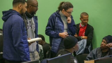 Students were divided into teams of three to compete with each other.