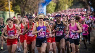 Runners of the Totalsports Women's Race at the start line.