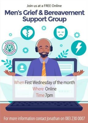 A Sadag poster for a men's grief and bereavement weekly support group.