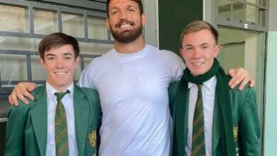 Brothers Morné Steyn and Francois Steyn (first team rugby captain), are proud of Jean Kleyn.