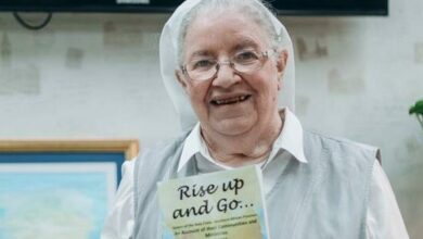 Sr Maureen Rooney holds her book, Rise and Go. Photo: Neo Phashe