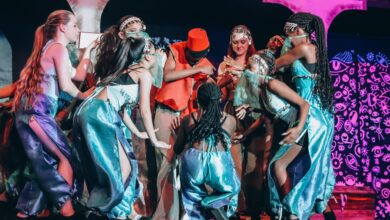 Aladdin cast dances in the Cave of Wonders. Photo: Neo Phashe