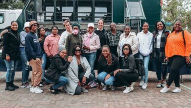 Representatives of the Tourvest Group before they hand out meals to the children. Photo: Neo Phashe