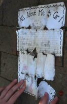 A learner puts together a letter they wrote as a Grade 1 learner at Orban School.
