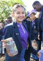 Jordan Lockie smiles at the prospect of all she will find in her time capsule.