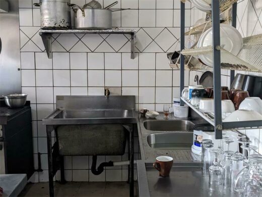 Water is essential for Cafe Picobella to run not only smoothly but safely too. Seen here are the sinks in the kitchen, the heart of the business. Photo: Emily Wellman Bain