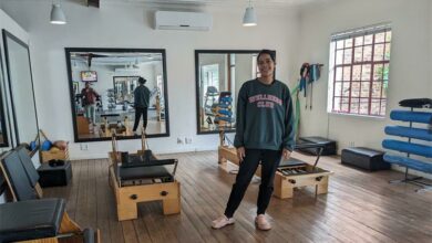 Sheneela Sing from the Pilates & Wellness Studio uses a borehole to keep services running. Photo: Emily Wellman Bain