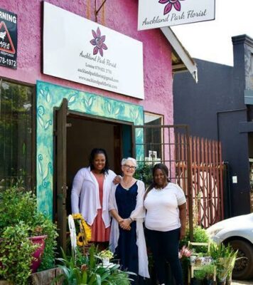 Rose Mdidimba, Louise Daneel and Sylvia Tabane from the Auckland Park florist in Melville.