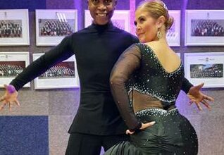 Kallie Adams with dance partner Marzanne van den Berg.
